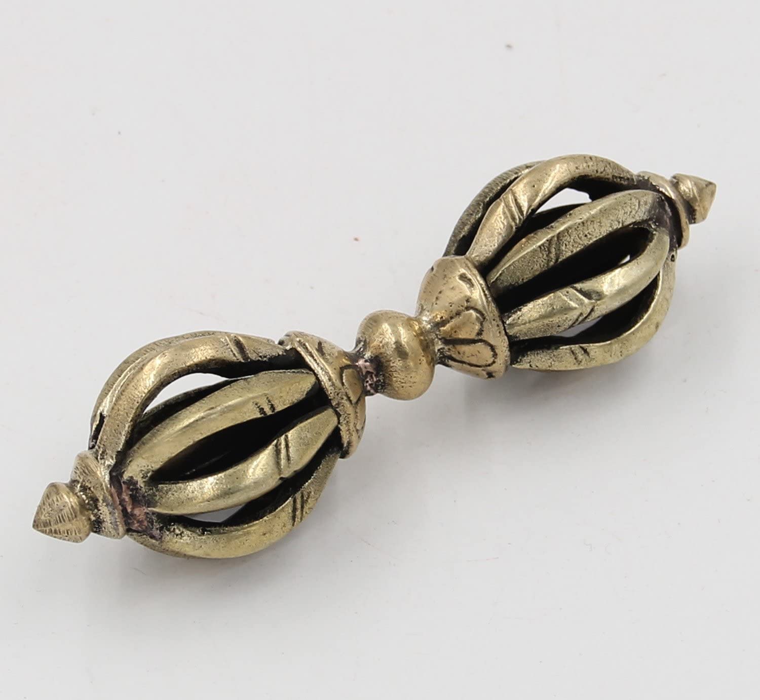 Tibetan Buddhist Brass (Vajra) Thunderbolt Nine Spokes Dorjee/Dorji (3.50 Inches) - DharmaObjects