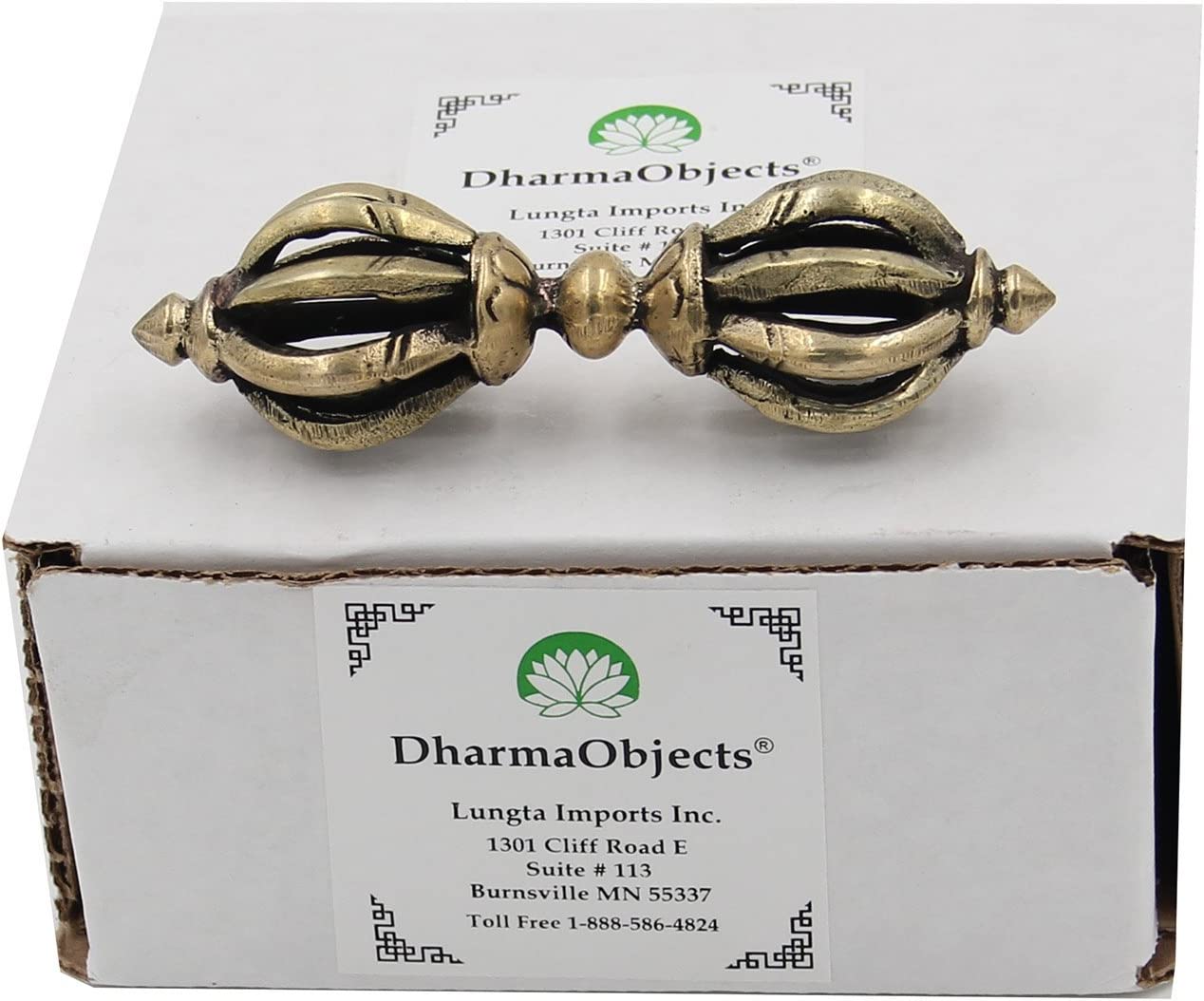 Tibetan Buddhist Brass (Vajra) Thunderbolt Nine Spokes Dorjee/Dorji (3.50 Inches) - DharmaObjects