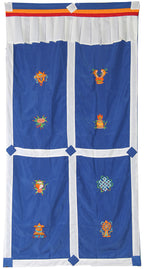 Tibetan Buddhist 8 Lucky Symbols Kalachakra Door Curtain wall hanging - DharmaObjects