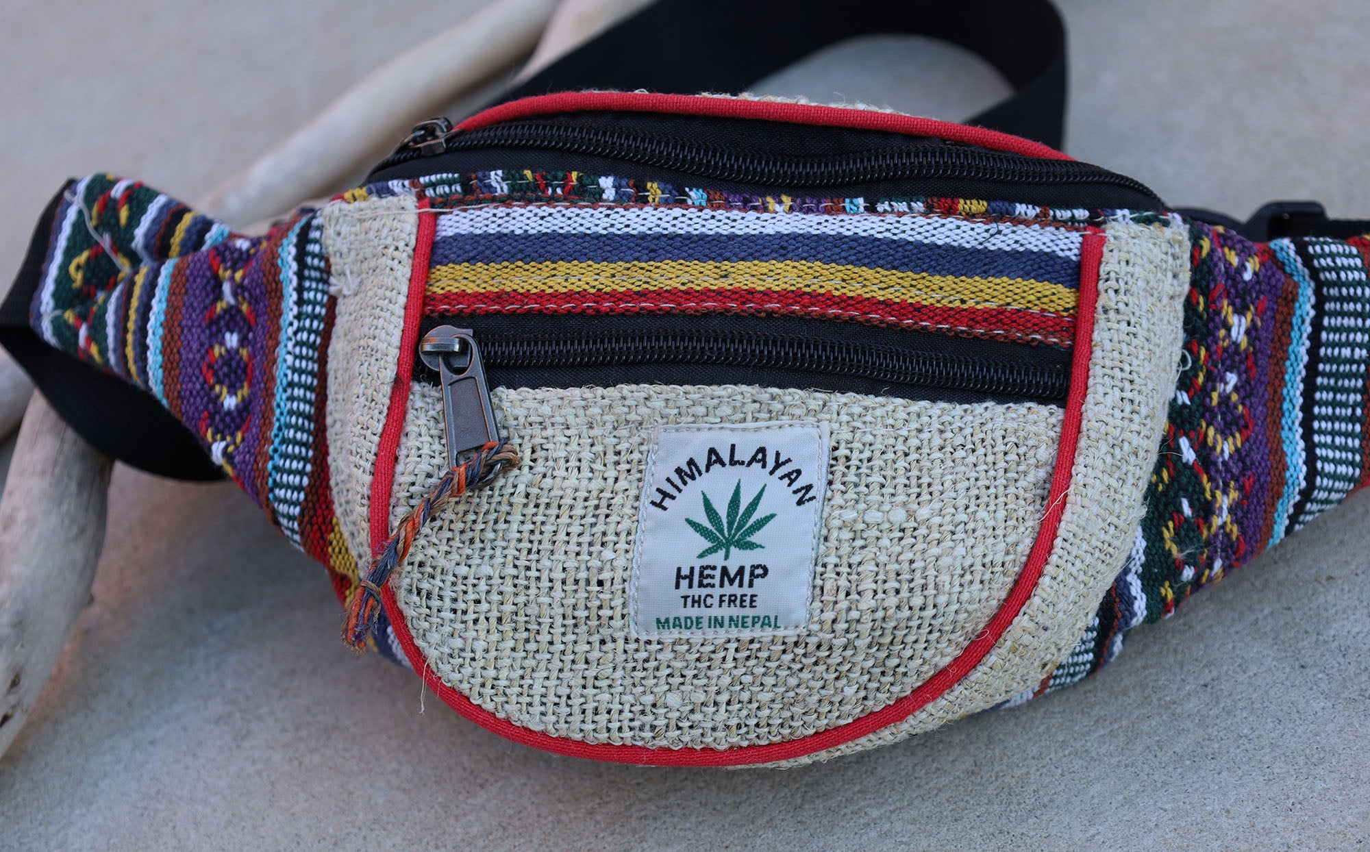 KayJayStyles Handmade Hemp Fanny Pack Bohemians Hippie Waist Bag Running Hip Pack Nepal