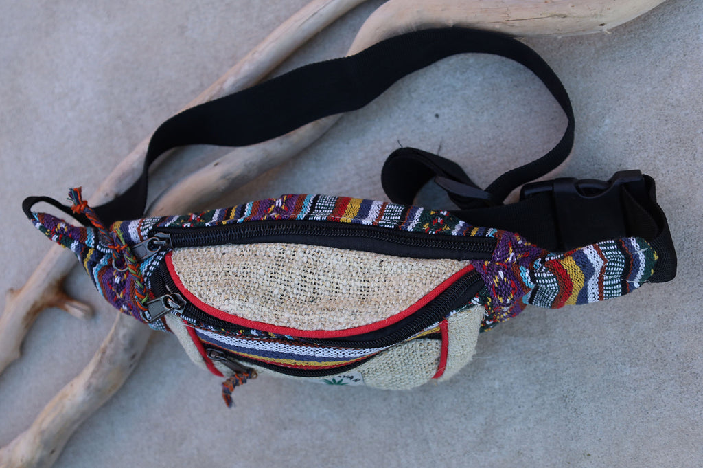 KayJayStyles Handmade Hemp Fanny Pack Bohemians Hippie Waist Bag Running Hip Pack Nepal