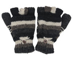 Hand Knit 100% Wool Convertible Finger less Mittens Glove Nepal - DharmaObjects