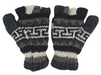 Hand Knit 100% Wool Convertible Finger less Mittens Glove Nepal - DharmaObjects