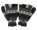 Hand Knit 100% Wool Convertible Finger less Mittens Glove Nepal - DharmaObjects