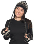 Nepal Hand Knit Ear Flaps Beanie Ski Wool Hat & Glove Mitten Set - DharmaObjects