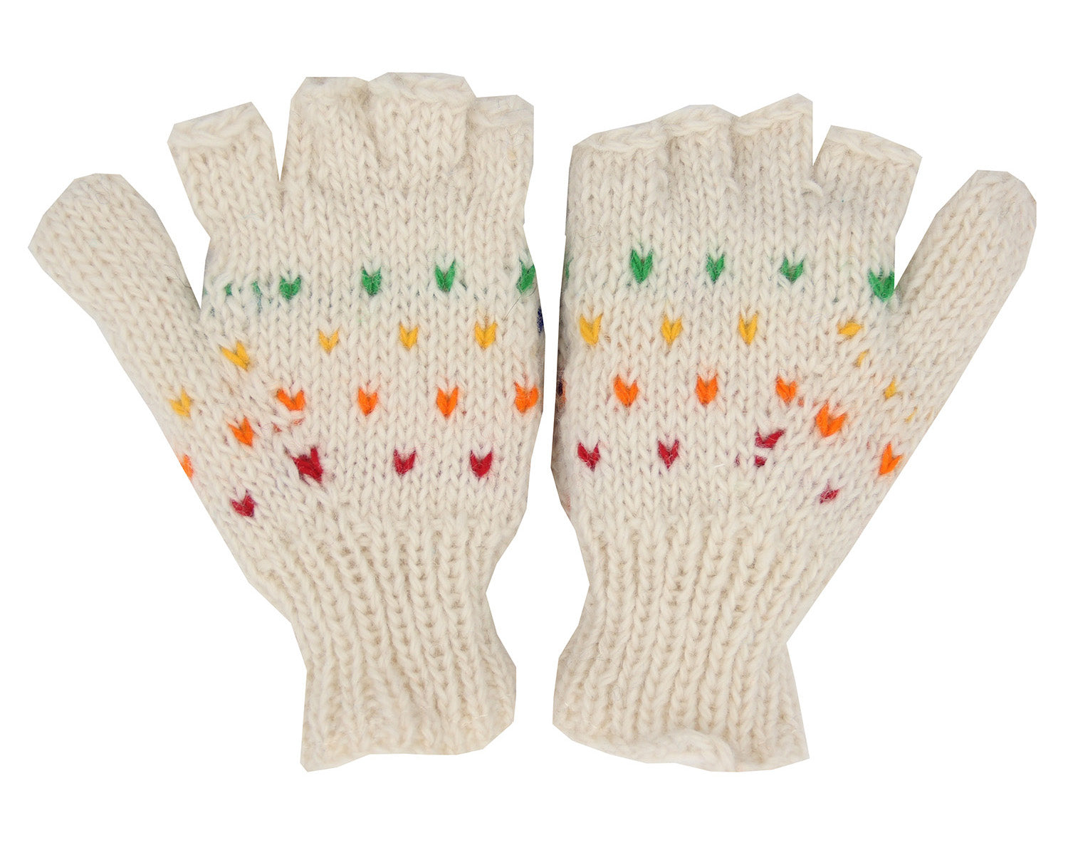 Hand Knit 100% Wool Convertible Finger less Mittens Glove Nepal - DharmaObjects