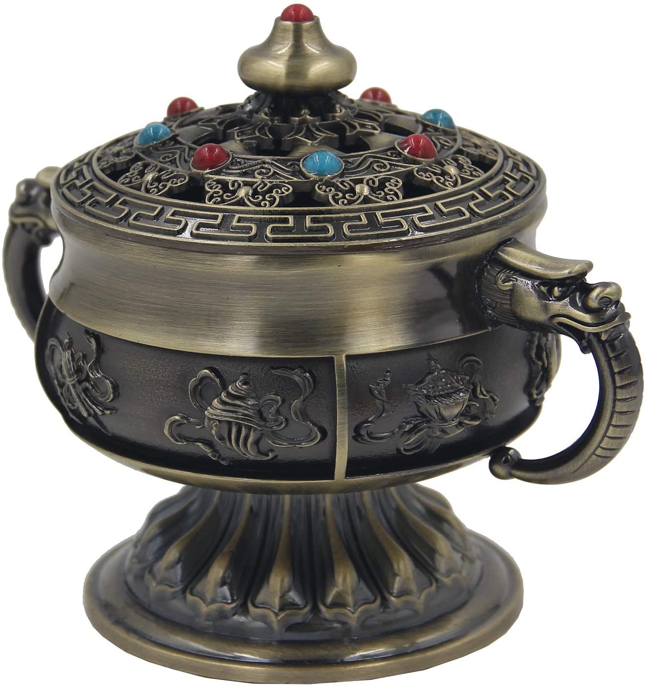 Large Heavy Duty Multi Purpose Charcoal Incense Burner 4 Inches Tall - DharmaObjects