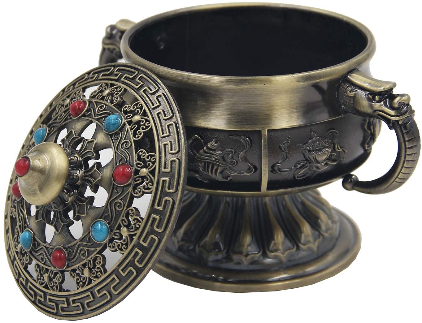 Large Heavy Duty Multi Purpose Charcoal Incense Burner 4 Inches Tall - DharmaObjects