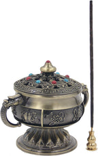 Large Heavy Duty Multi Purpose Charcoal Incense Burner 4 Inches Tall - DharmaObjects