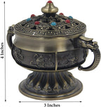 Large Heavy Duty Multi Purpose Charcoal Incense Burner 4 Inches Tall - DharmaObjects