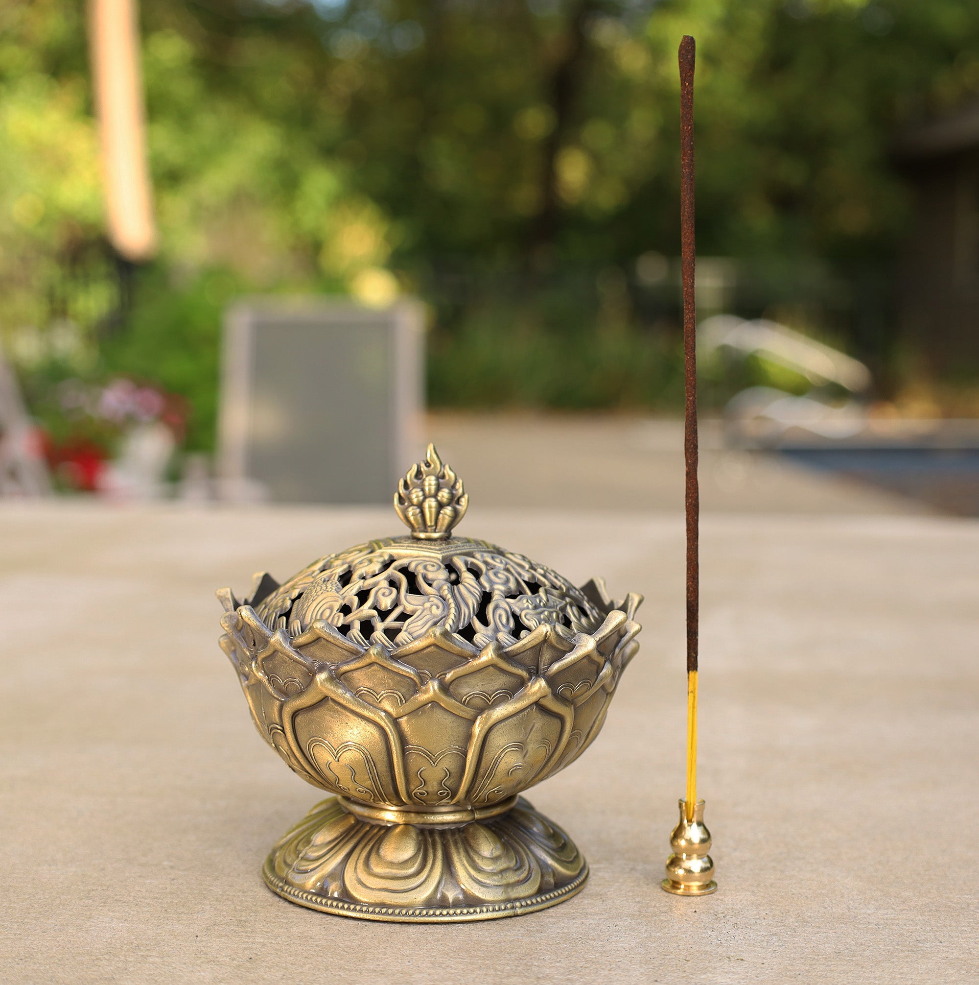 Large Heavy Duty Multi Purpose Charcoal Incense Burner 4 Inches Tall - DharmaObjects
