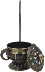 Large Heavy Duty Multi Purpose Charcoal Incense Burner 4 Inches Tall - DharmaObjects