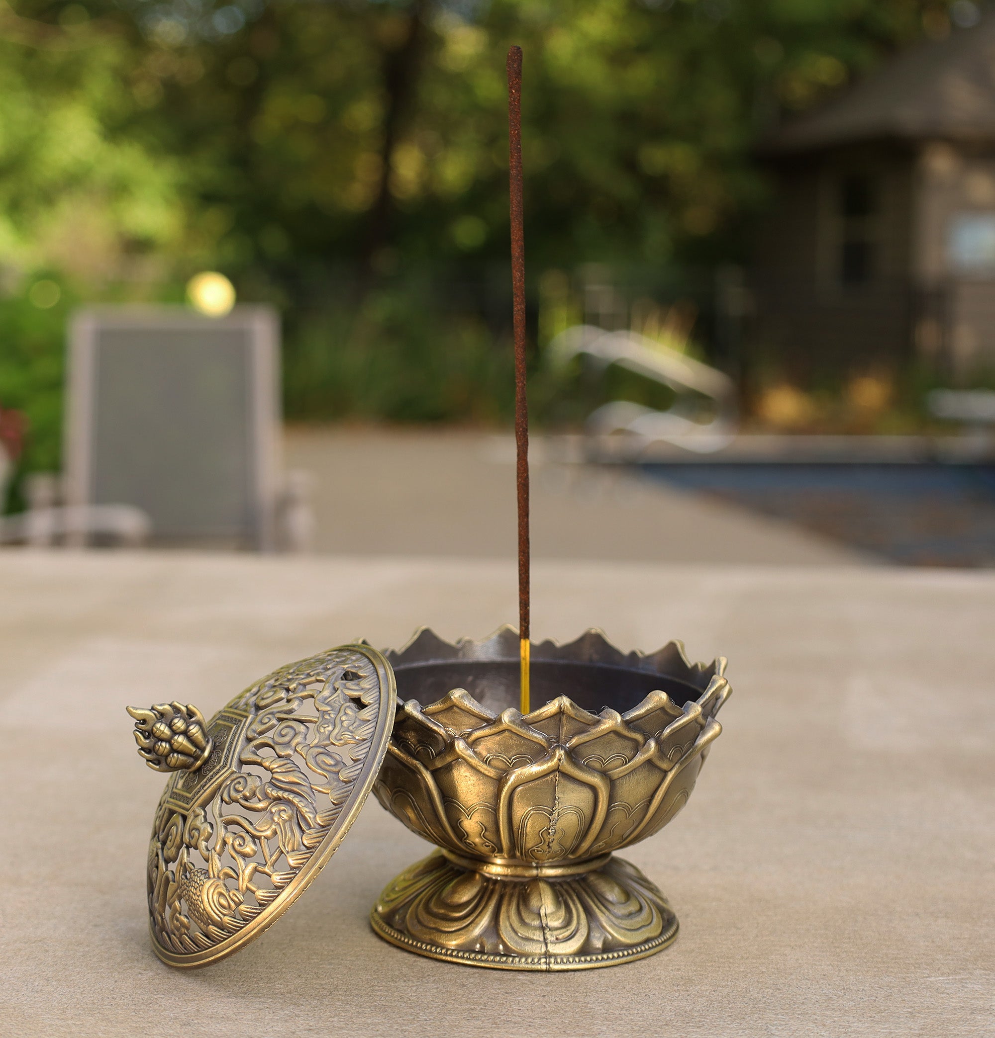 Large Heavy Duty Multi Purpose Charcoal Incense Burner 4 Inches Tall - DharmaObjects