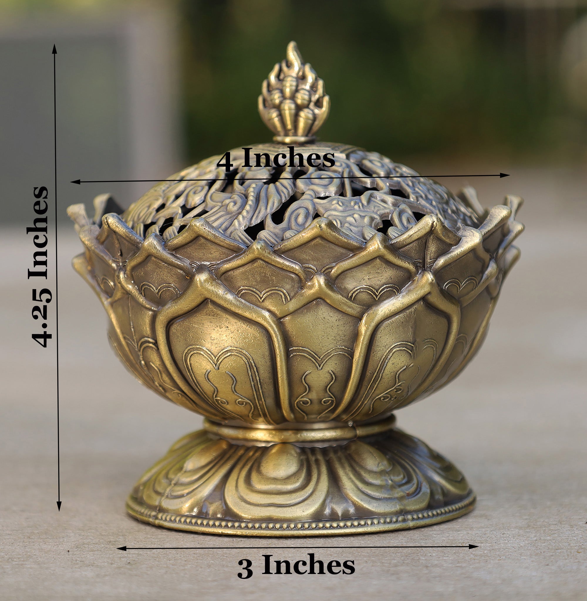 Large Heavy Duty Multi Purpose Charcoal Incense Burner 4 Inches Tall - DharmaObjects
