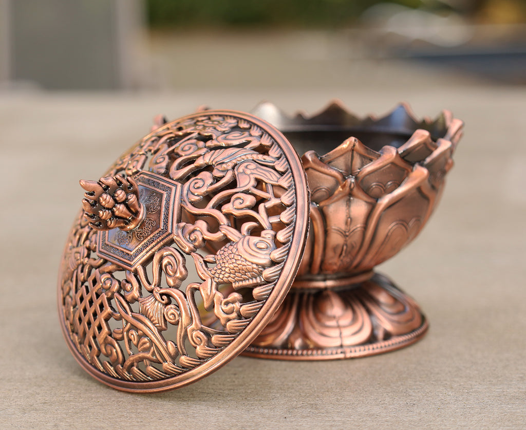 Large Heavy Duty Multi Purpose Charcoal Incense Burner 4 Inches Tall - DharmaObjects