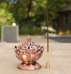 Large Heavy Duty Multi Purpose Charcoal Incense Burner 4 Inches Tall - DharmaObjects