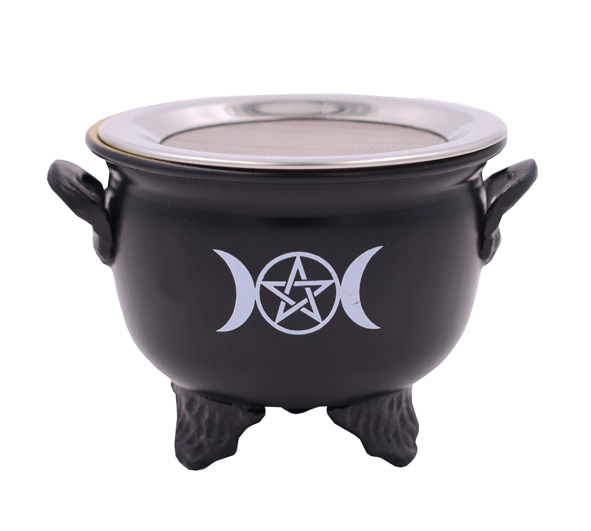 Large Metal Charcoal Screen Incense Burner (Triquetra) - DharmaObjects