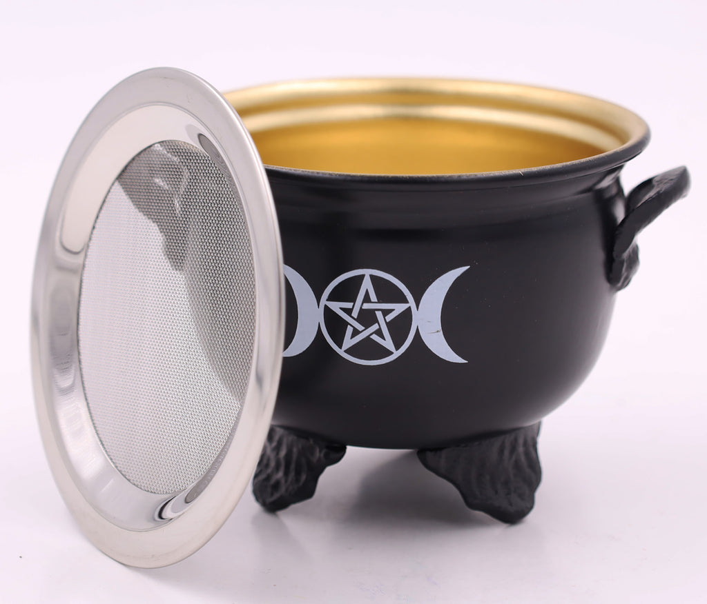 Large Metal Charcoal Screen Incense Burner (Triquetra) - DharmaObjects