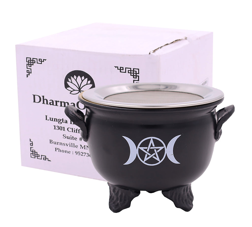 Large Metal Charcoal Screen Incense Burner (Triquetra) - DharmaObjects