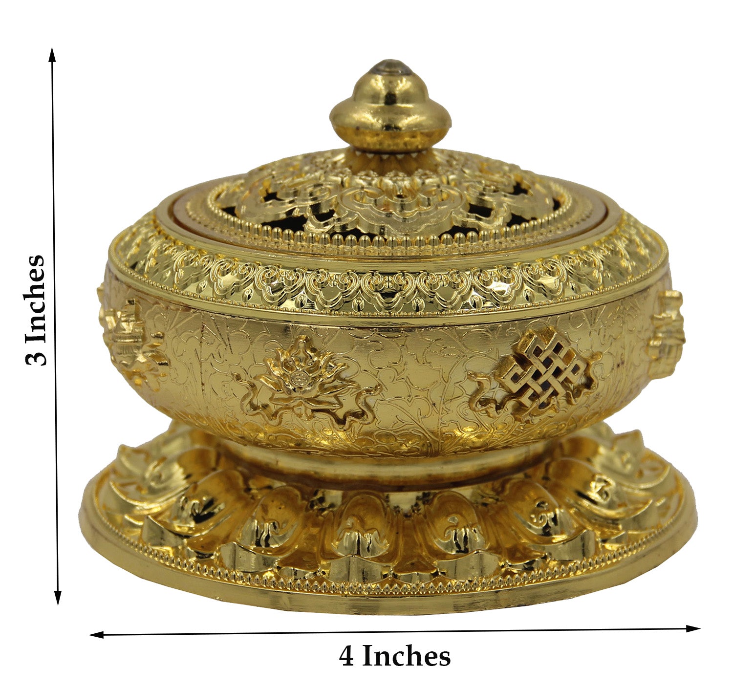 Charcoal Incense Burner 3 Inches Tall - DharmaObjects