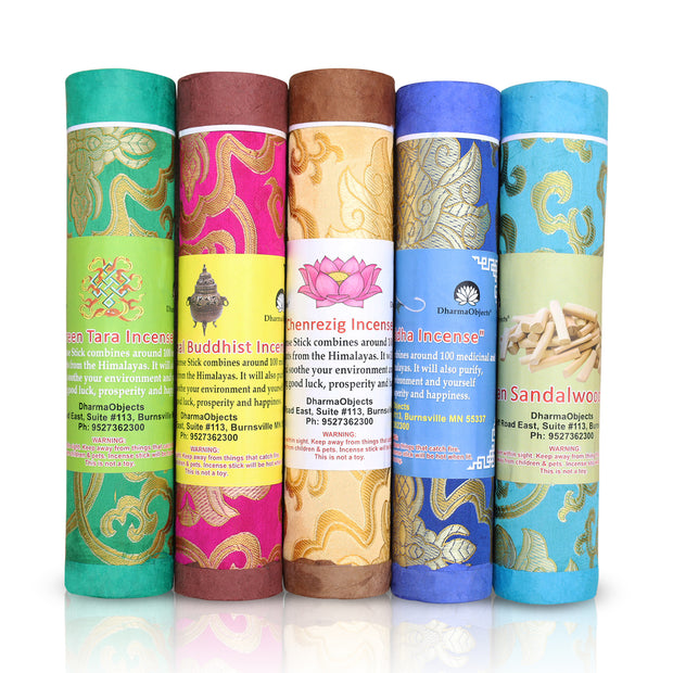 5 Packs Variety Tibetan Spiritual and Medicinal Incense Sticks