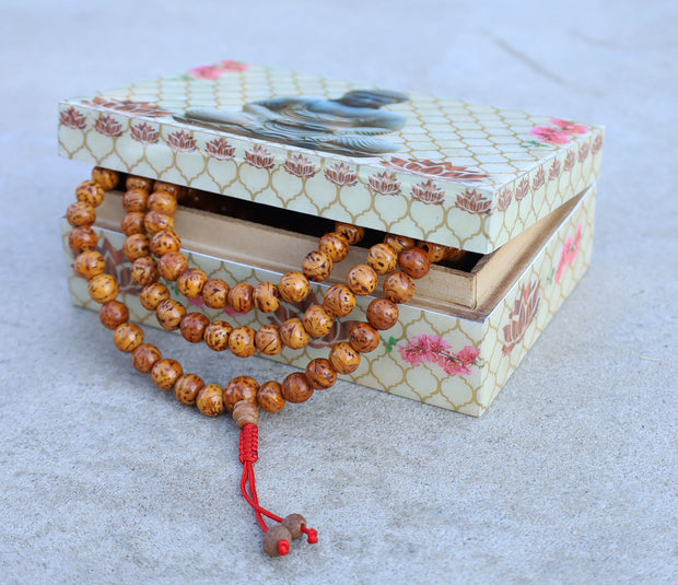 Tibetan Buddhist Meditation Bodhi Seed Mala Rosary 108 Beads With Free Mala Box
