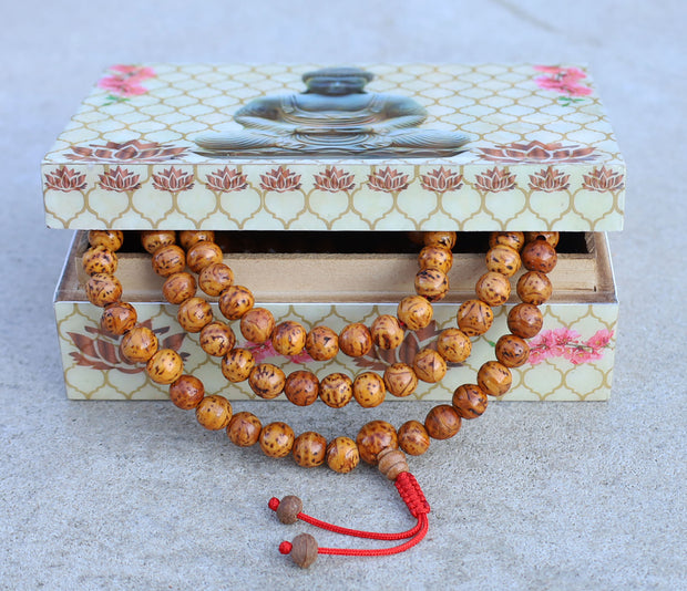 Tibetan Buddhist Meditation Bodhi Seed Mala Rosary 108 Beads With Free Mala Box