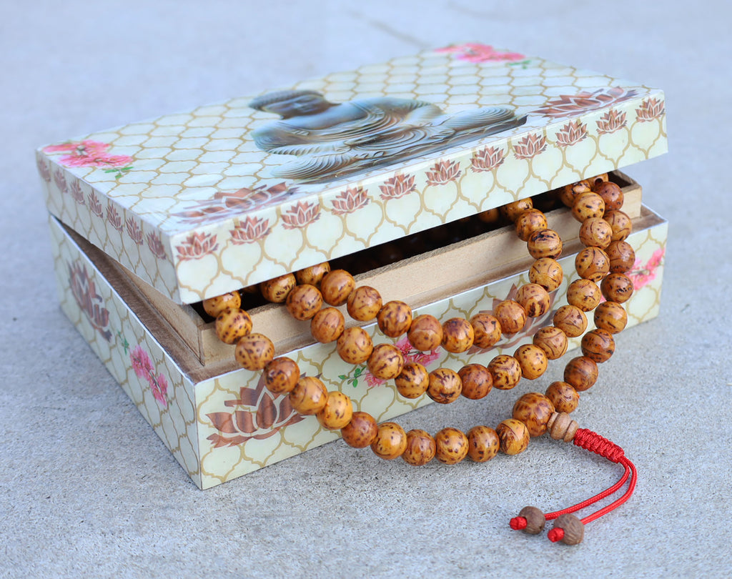Tibetan Buddhist Meditation Bodhi Seed Mala Rosary 108 Beads With Free Mala Box - DharmaObjects