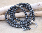 Labradorite 108 Bead Meditation Mala | Om Mani Padme Hum Prayer Beads | Buddhist Gemstone Japa Mala | Yoga Spiritual Necklace Gift - DharmaObjects