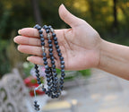 Labradorite 108 Bead Meditation Mala | Om Mani Padme Hum Prayer Beads | Buddhist Gemstone Japa Mala | Yoga Spiritual Necklace Gift - DharmaObjects