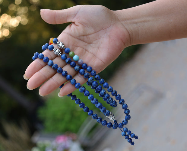 5 SETS - Inlaid Blue, Lapis Blue Tibetan Guru Bead Sets - Tibetan Hand –  TibetanBeadStore