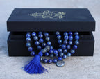 Gemstone OM Charm 108 Beads Prayer Mala With Box - DharmaObjects
