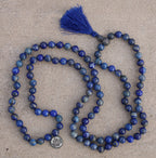 Gemstone Lotus Charm 108 Beads Prayer Mala With Box - DharmaObjects