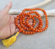 Tibetan 108 Beads Faux Amber Meditation Mala / Prayer Beads / Rosary