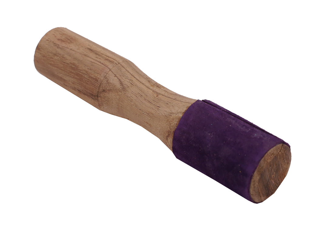 Tibetan Hard Wood Easy Play Singing Bowl Leather-Wrapped Striker, Mallet - DharmaObjects