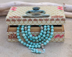 Turquoise 108 Bead Meditation Mala | Om Mani Padme Hum Prayer Beads | Buddhist Gemstone Japa Mala | Yoga Spiritual Necklace - DharmaObjects