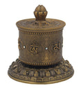 Prayer Wheel Premium Quality Solid Brass Heavy Duty Table Top (Large) - DharmaObjects