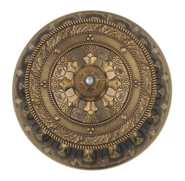 Prayer Wheel Premium Quality Solid Brass Heavy Duty Table Top (Large) - DharmaObjects