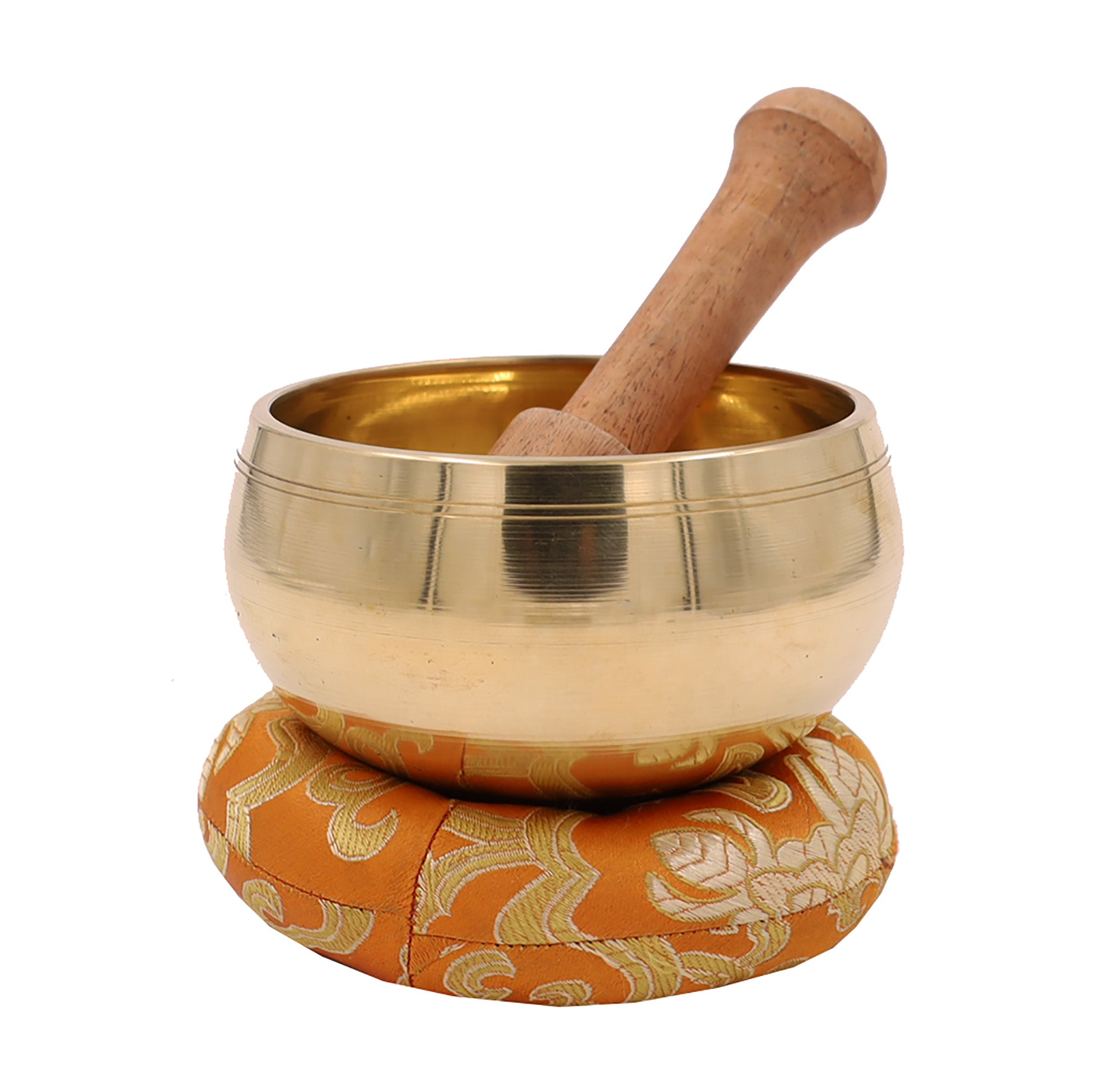 Tibetan Ring Gong Singing Bowl Complete Set ~ With Mallet and Donut Cushion~ For Meditation, Chakra Healing, Prayer, Yoga - DharmaObjects