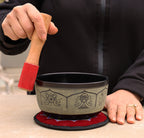 Handcrafted Tibetan Meditation Singing Bowl Set | Etched Sound Bowl for Yoga, Reiki & Mindfulness - DharmaObjects