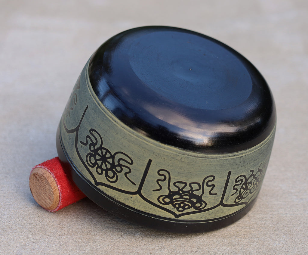 Handcrafted Tibetan Meditation Singing Bowl Set | Etched Sound Bowl for Yoga, Reiki & Mindfulness - DharmaObjects