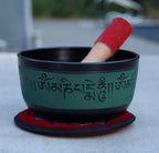 Tibetan Singing Bowl Complete Set Buddhist Om Mani Mantra With Mallet and Cushion ~ For Meditation, Chakra Healing, Prayer, Yoga - DharmaObjects