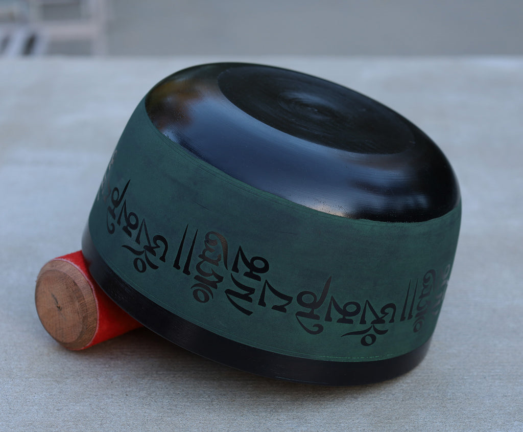 Tibetan Singing Bowl Complete Set Buddhist Om Mani Mantra With Mallet and Cushion ~ For Meditation, Chakra Healing, Prayer, Yoga - DharmaObjects
