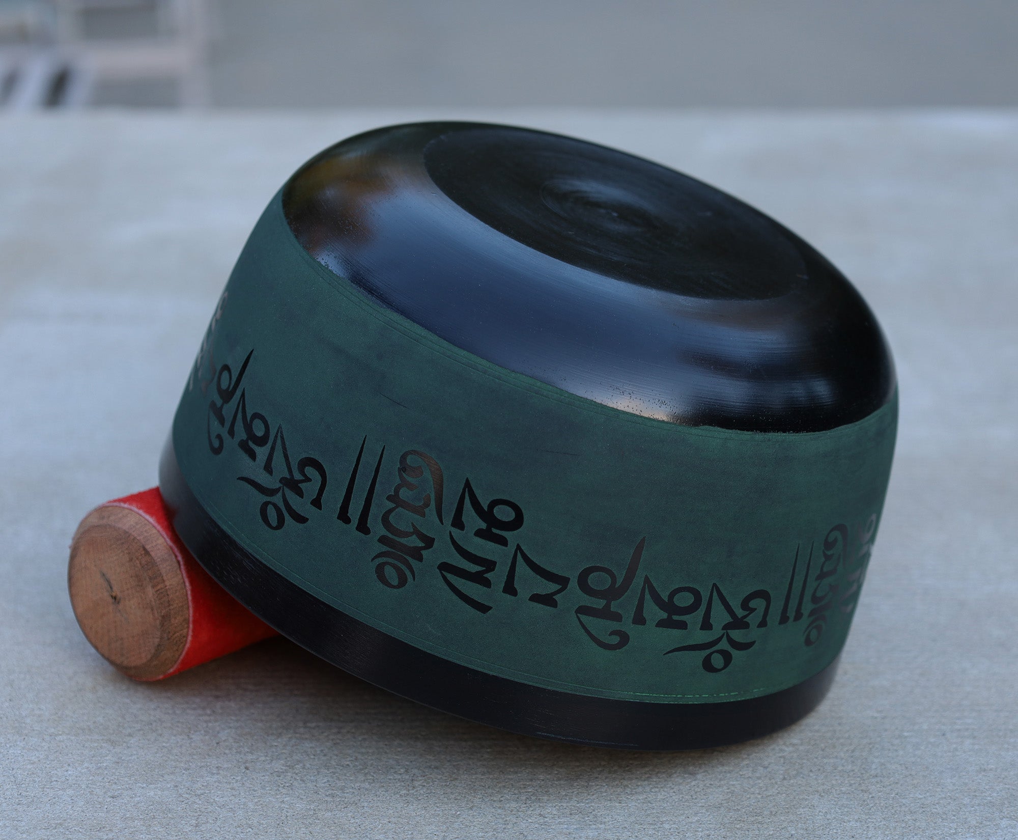 Tibetan Singing Bowl Complete Set Buddhist Om Mani Mantra With Mallet and Cushion ~ For Meditation, Chakra Healing, Prayer, Yoga - DharmaObjects