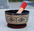 Tibetan Singing Bowl Complete Set Hindu Yoga OM With Mallet and Cushion ~ For Meditation, Chakra Healing, Prayer, Yoga