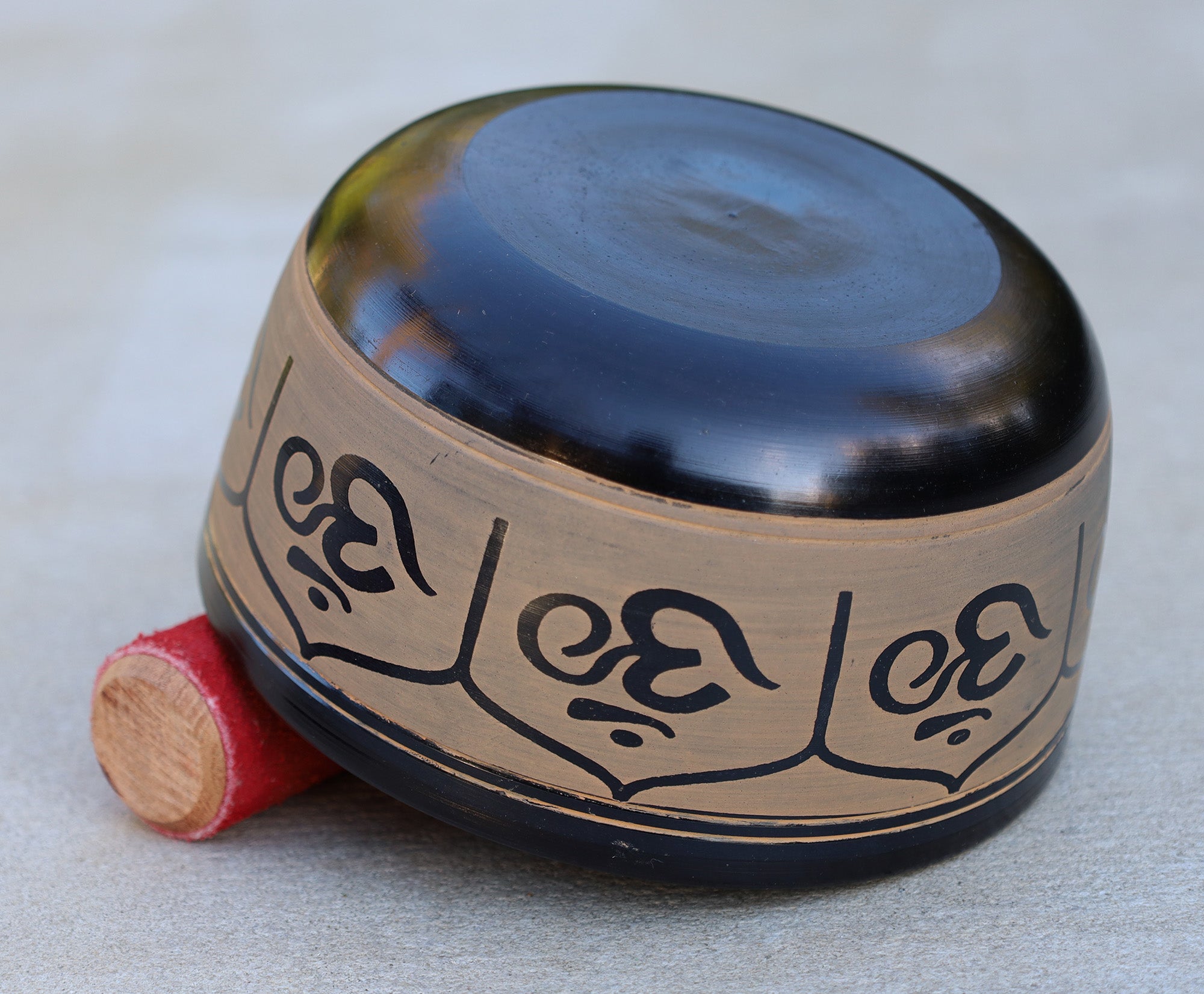 Tibetan Singing Bowl Complete Set Hindu Yoga OM With Mallet and Cushion ~ For Meditation, Chakra Healing, Prayer, Yoga
