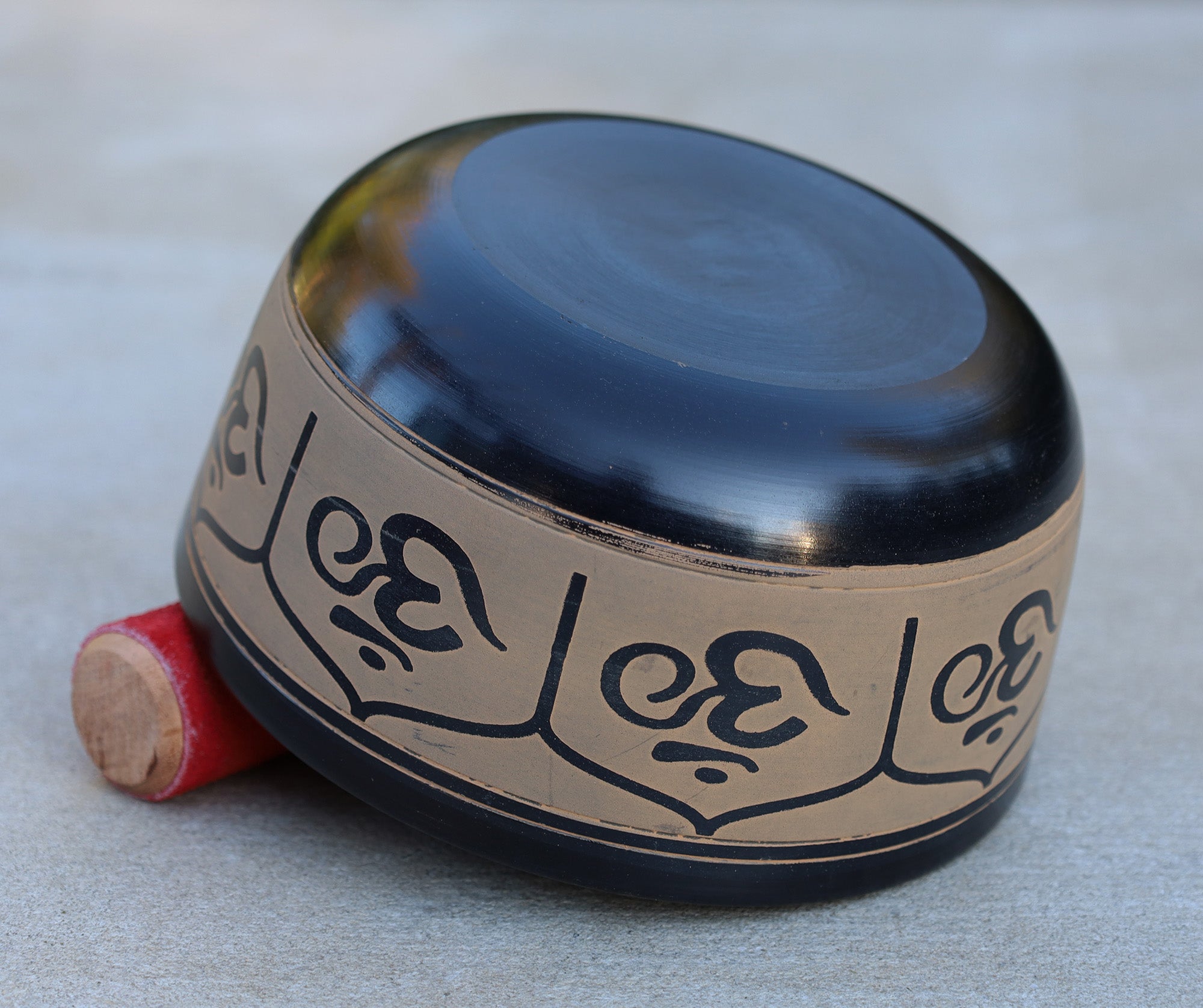 Tibetan Singing Bowl Complete Set Hindu Yoga OM With Mallet and Cushion ~ For Meditation, Chakra Healing, Prayer, Yoga