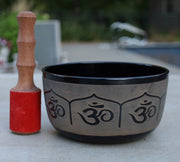 Tibetan Singing Bowl Complete Set Hindu Yoga OM With Mallet and Cushion ~ For Meditation, Chakra Healing, Prayer, Yoga