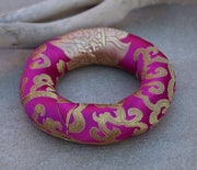 Silk Brocade Ring Cushion Pillow for Tibetan Singing Bowl Hand Made Nepal (Pink)