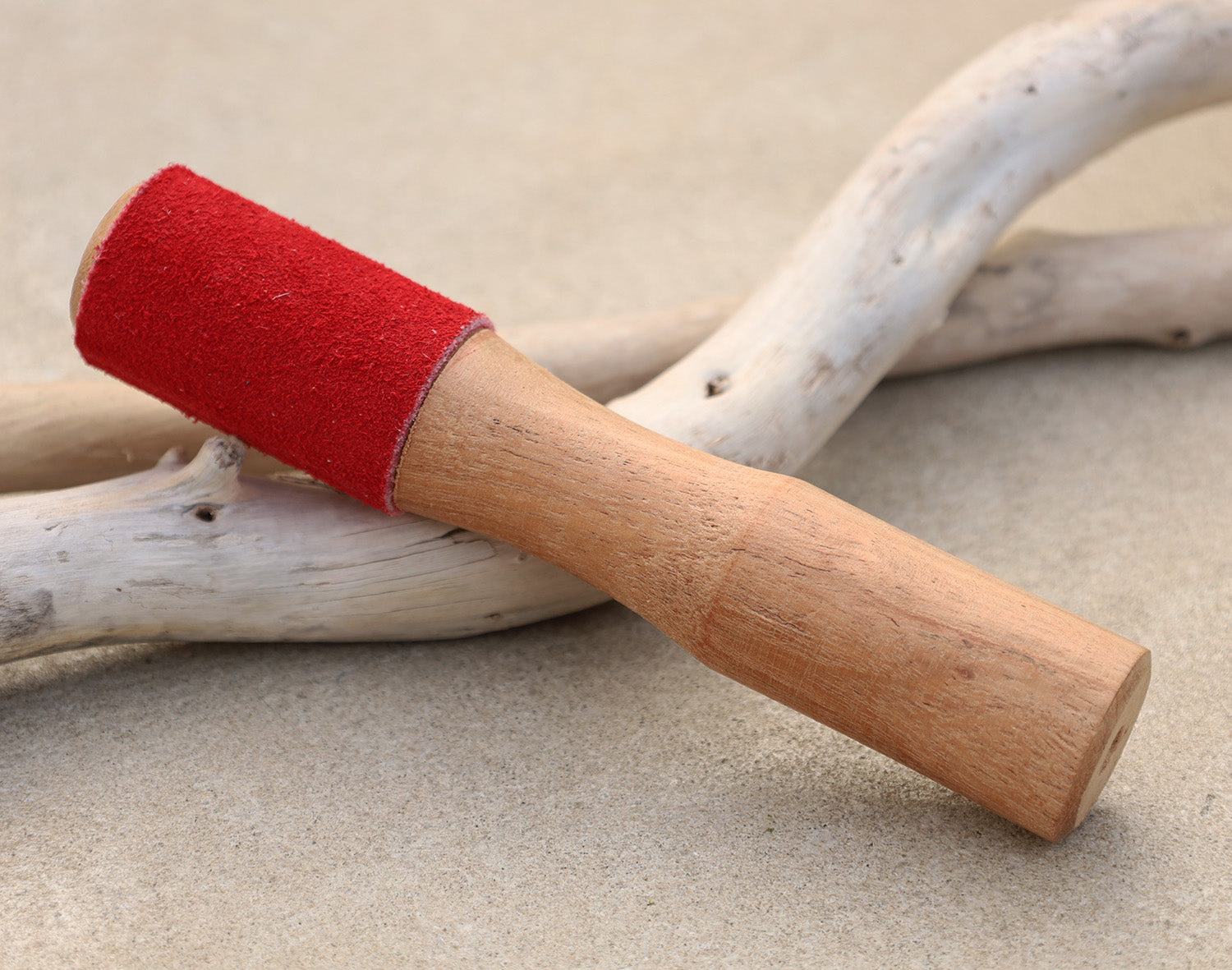 Tibetan Hand Carved Easy Play Suede 2 In 1 Wooden Singing Bowl Striker Beater Mallet